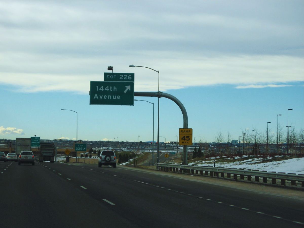 Exit 226 to 144th Avenue, Interstate 25, Thornton, CO