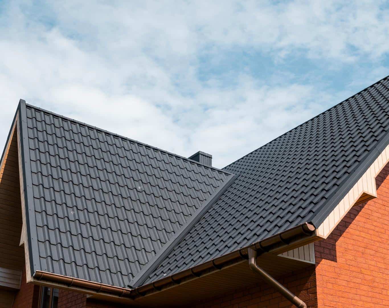 New black metal roof on a residential house in Highlands Ranch, CO.